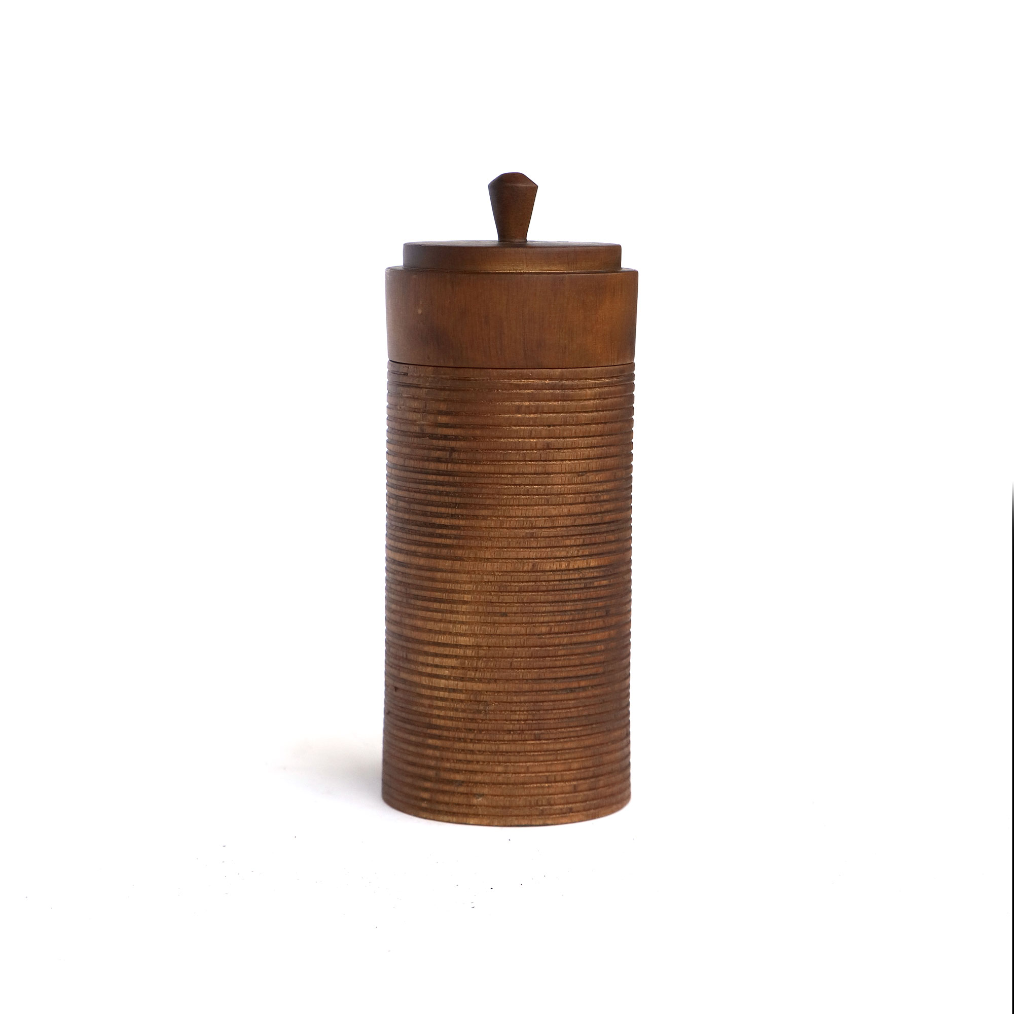 Deckelbehälter rund aus 'Mangoholz', L, Ø 10 cm, H 25 cm von fischer's lagerhaus