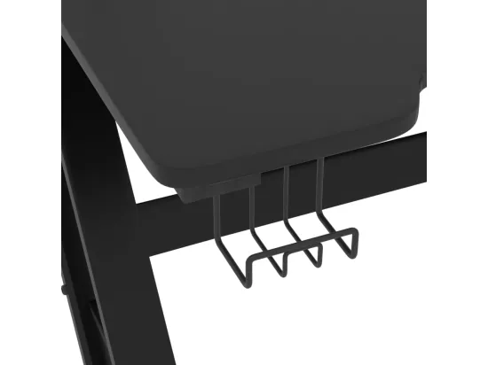 Bureau de jeu avec pieds en forme de ZZ Noir 90x60x75 cm