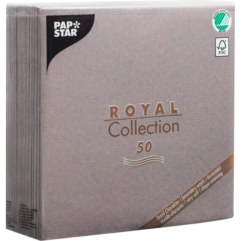 Serviette de table en ouate Royal Collection non tissé 40 x 40 cm - Paquet de 50