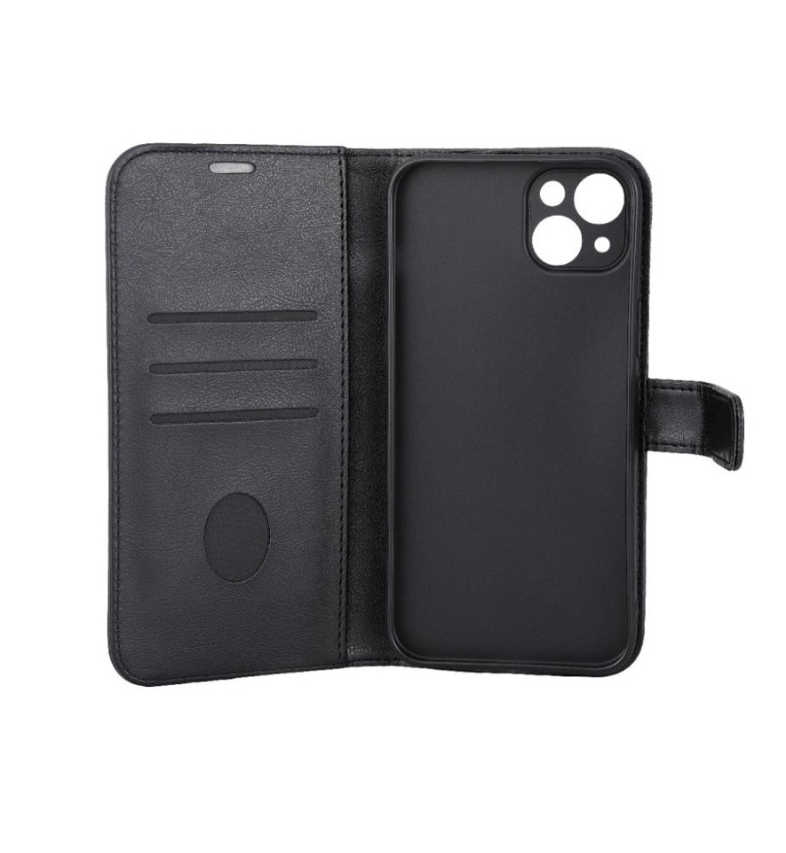 RadiCover - Strålingsbeskyttelse Wallet Vegansk læder iPhone 15 PLUS Flipcover Sort PU