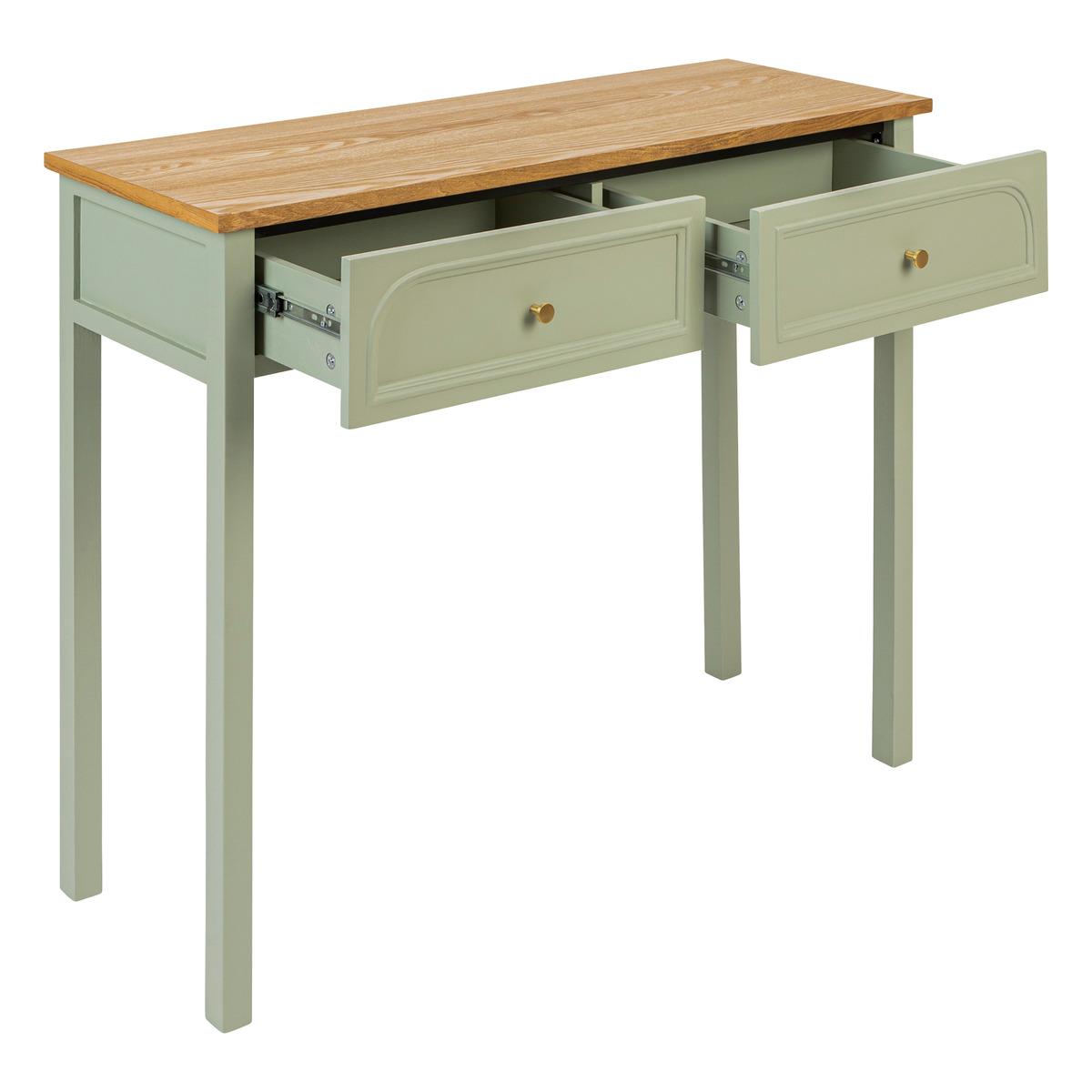 CONSOLE 2 TIROIRS MOHEA VERT CELADON L.100CM