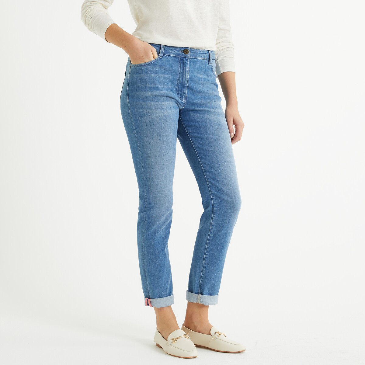 ANNE WEYBURN<br>Calça jeans normal, jeans com elastano