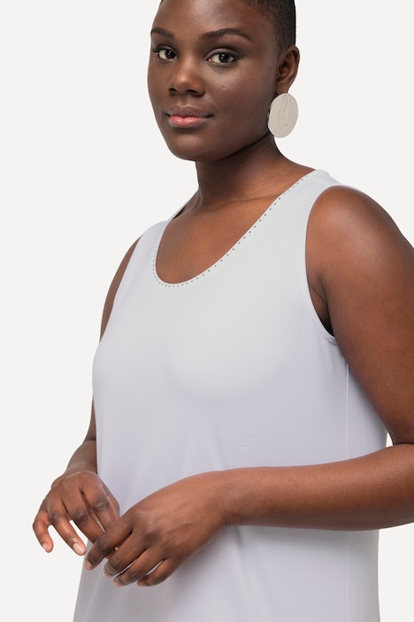 Pima Cotton-Top, A-Linie, Rundhals, ärmellos