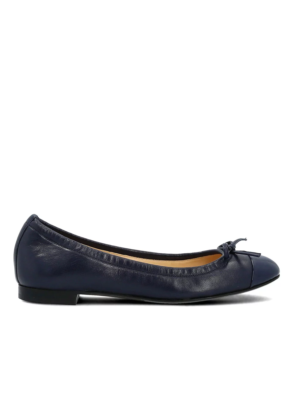 BALLERINE KOWEIT CUIR MARINE ET POINTE VERNIS