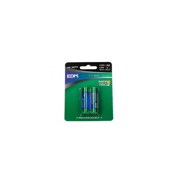EDM - Pila recargable eco-series edm aa - lr06 2600ma (blister 2 pilas) ø14,5x50,5mm ELK-38717