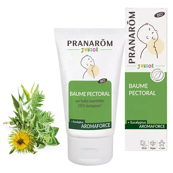 Bálsamo para o peito orgânico Pranarom Aromaforce Junior 50ml