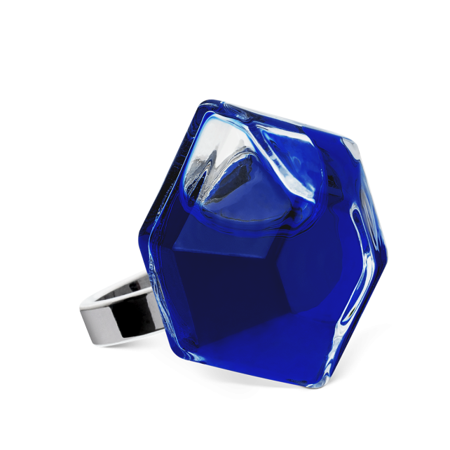 Bague en verre soufflé - Energie Medium transparent