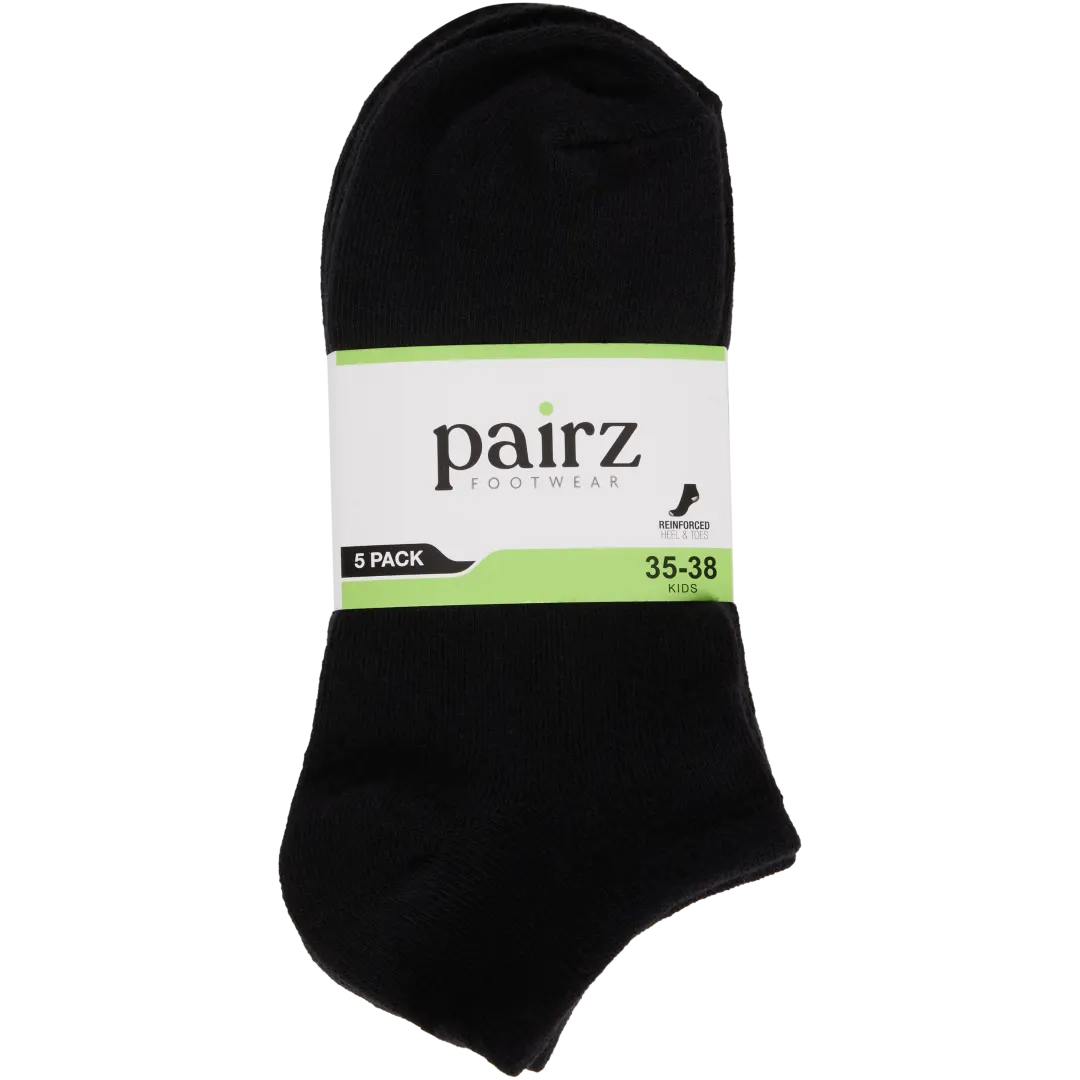 Pairz sneakersokken Maten 23 - 38 | 5 paar