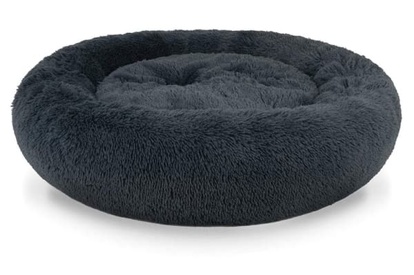 Universal plysjseng for hunder og katter, 80 cm, mørkegrå