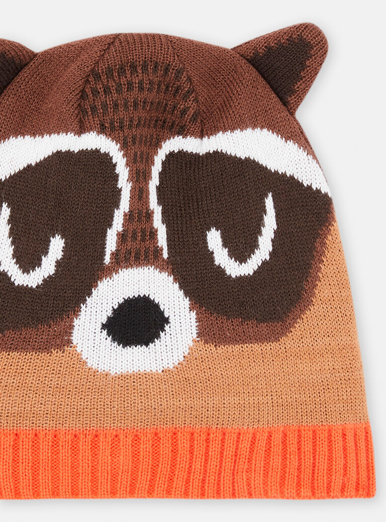 Bonnet à motif raton laveur pour garçon