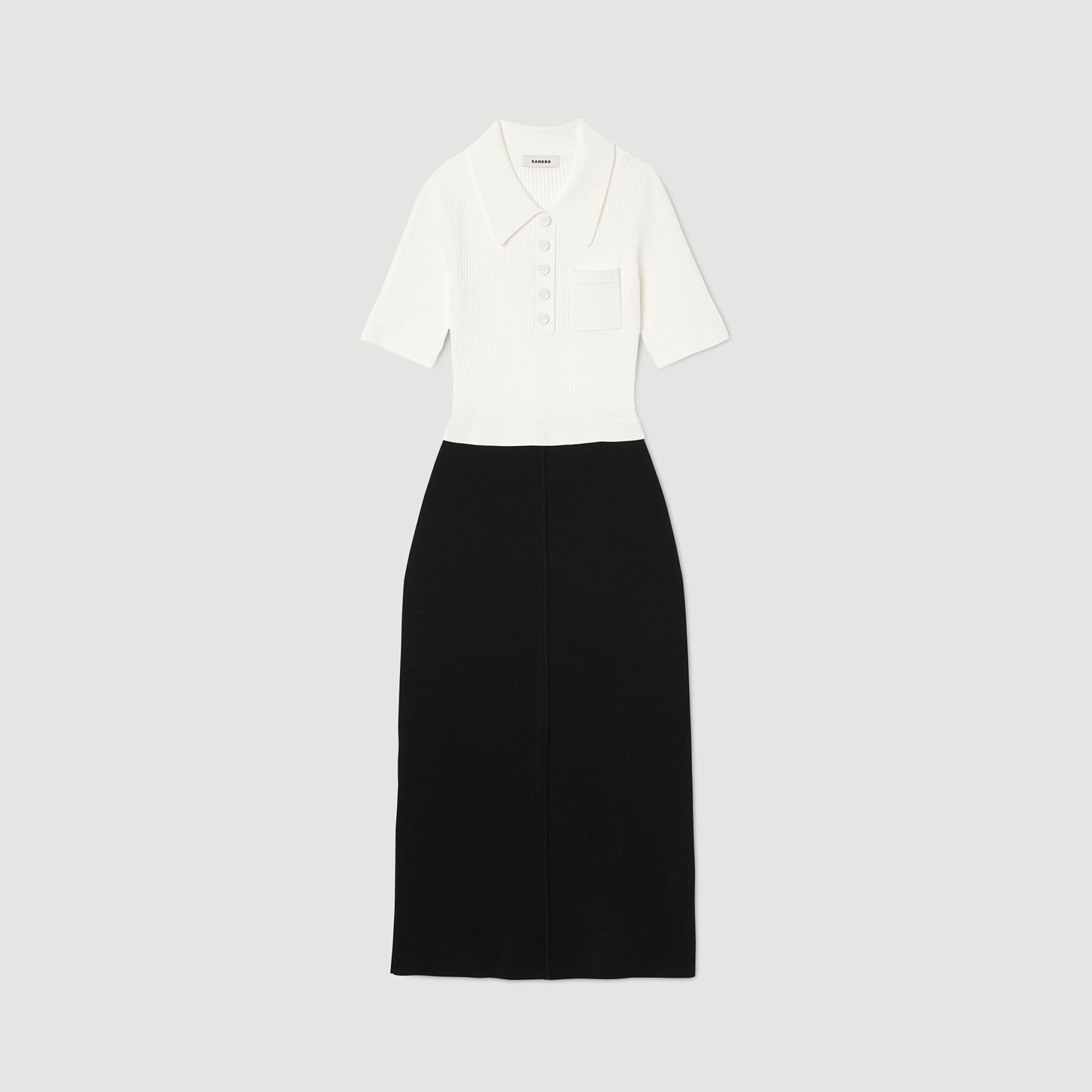 Robe midi bicolore