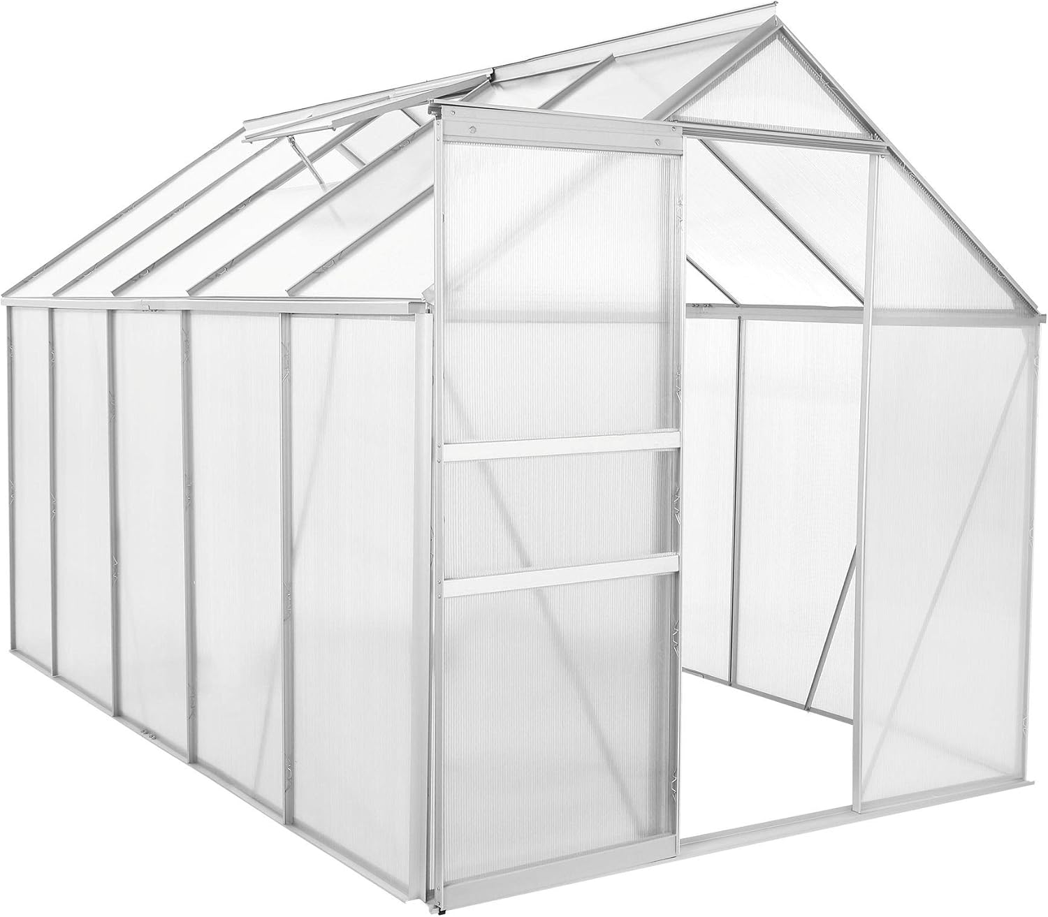 Zelsius Aluminium Gewächshaus 310 x 190 cm | 6 mm Hohlkammerplatten, UV-beständig, Winterfest | Treibhaus, Pflanzenhaus, Tomatenhaus, Frühbeet, Anbau Gewächshaus, Tomatengewächshaus, Gartenhaus