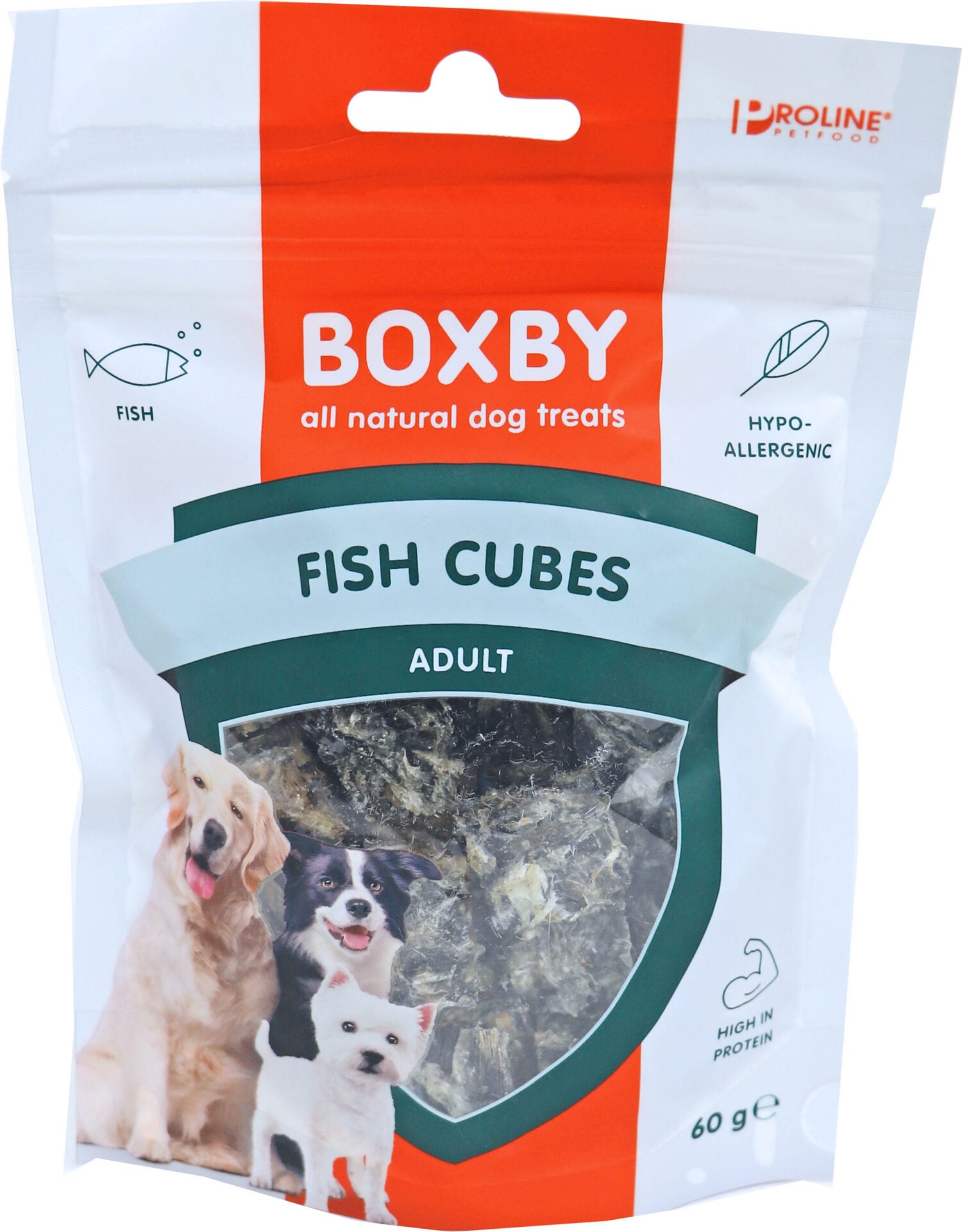 Proline Boxby hondensnoepjes vis cubes 60 gram