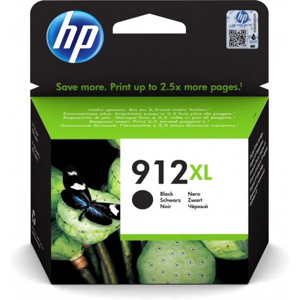 Tinteiro HP 912XL High Yield Preto - 3YL84AE