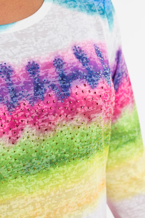 T-Shirt, A-Linie, Wasserfarben-Streifen