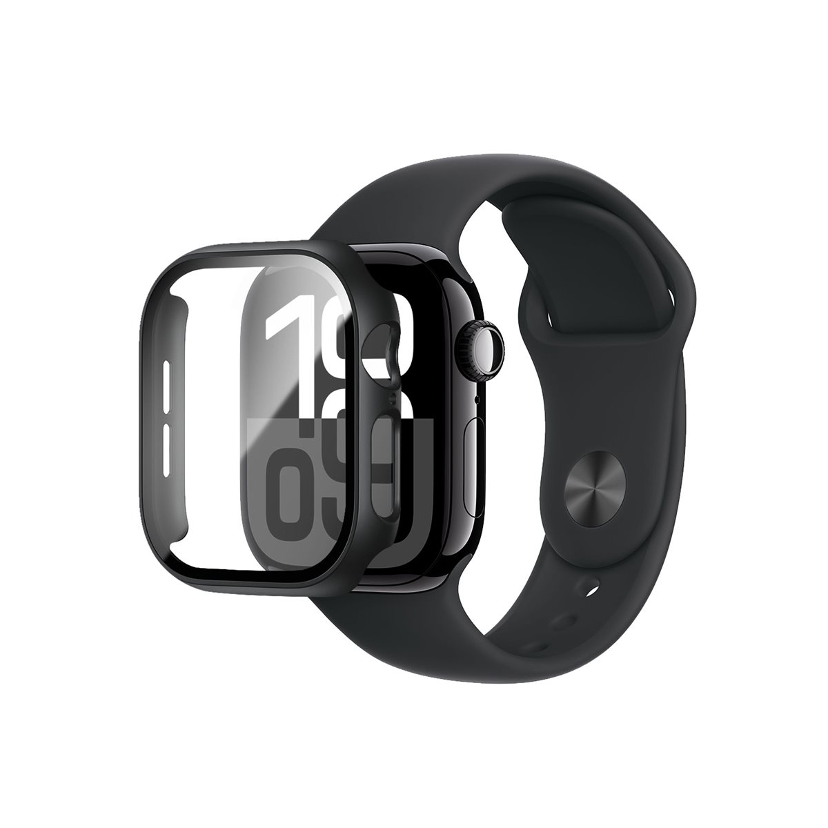 Apple Watch Series 11 / Series 10 (46 mm) Hardcase Bumper   Display Schutzglas (EGSP01001) - Schwarz