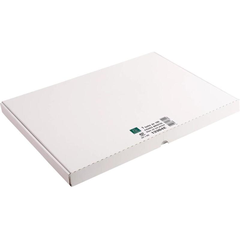 Étui de 100 fiches - bristol uni non perforé 297x420mm - Blanc