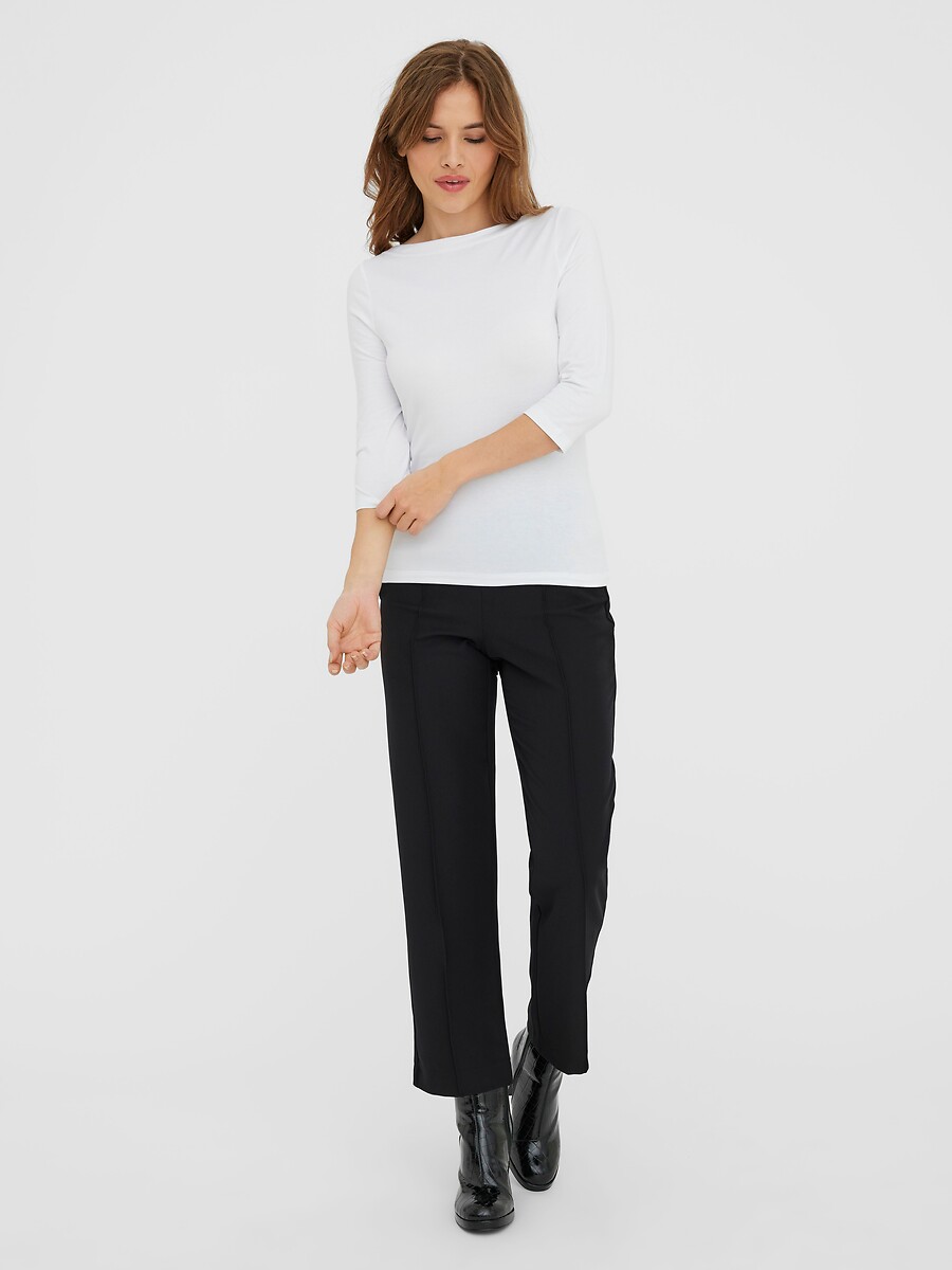 VERO MODA<br>Camiseta com decote canoa e mangas 3/4
