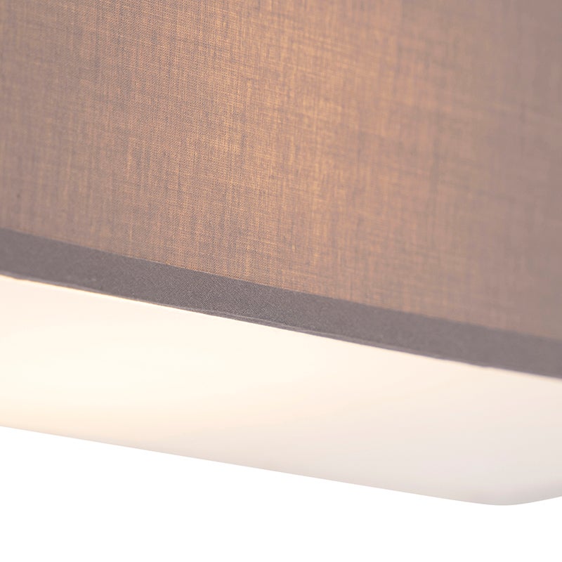 Moderne rechthoekige grijze wandlamp - Drum