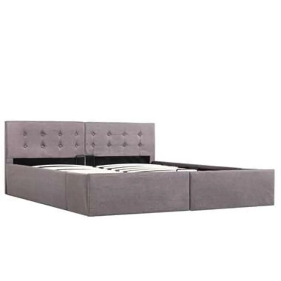 vidaXL - Bed met opbergruimte - Hydraulische stang - Taupe - Stof - 160x200 cm