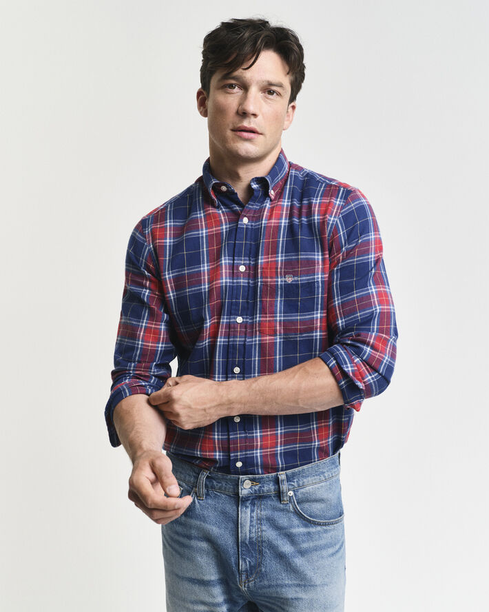 Gant REG FLANNEL CHECK SHIRT Persian blue