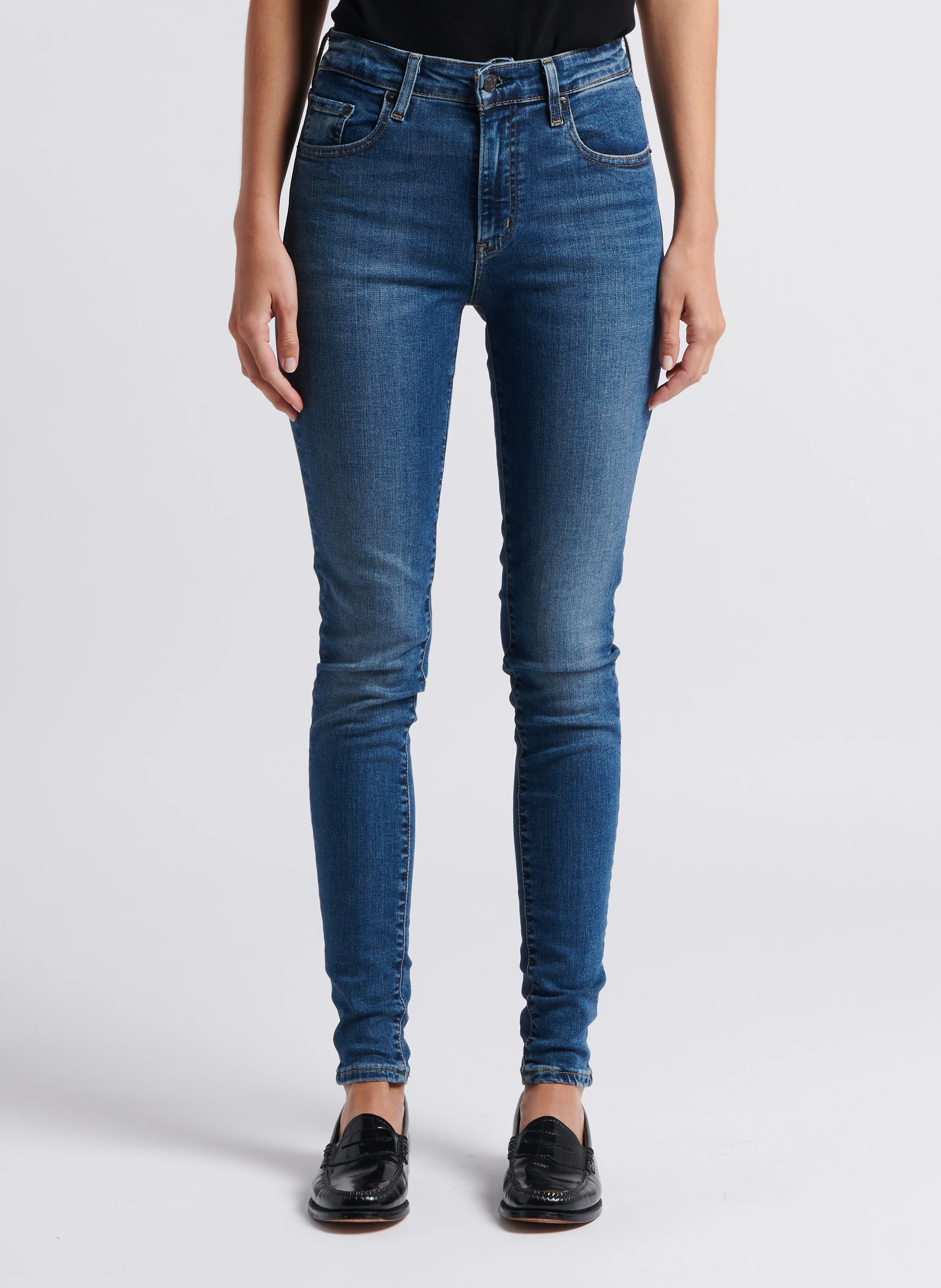 721 HIGH RISE SKINNY - Jean skinny taille haute en coton mélangé| Jean Délavé