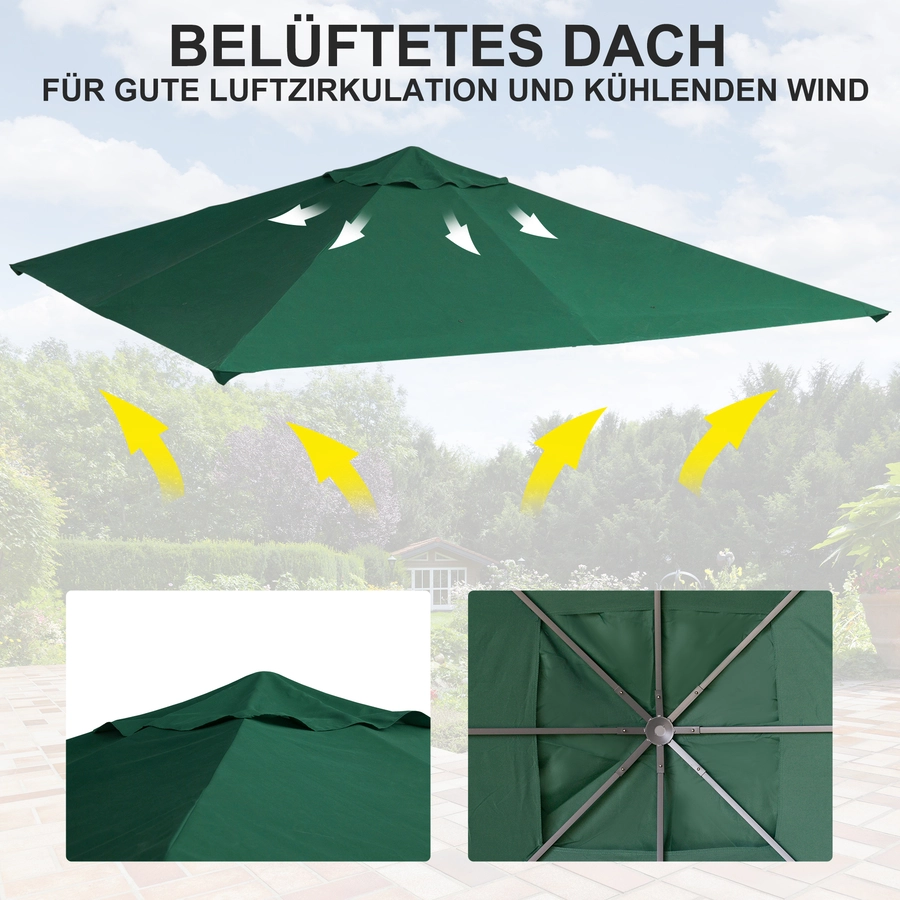 Outsunny Ersatzdach für Pavillon grün
