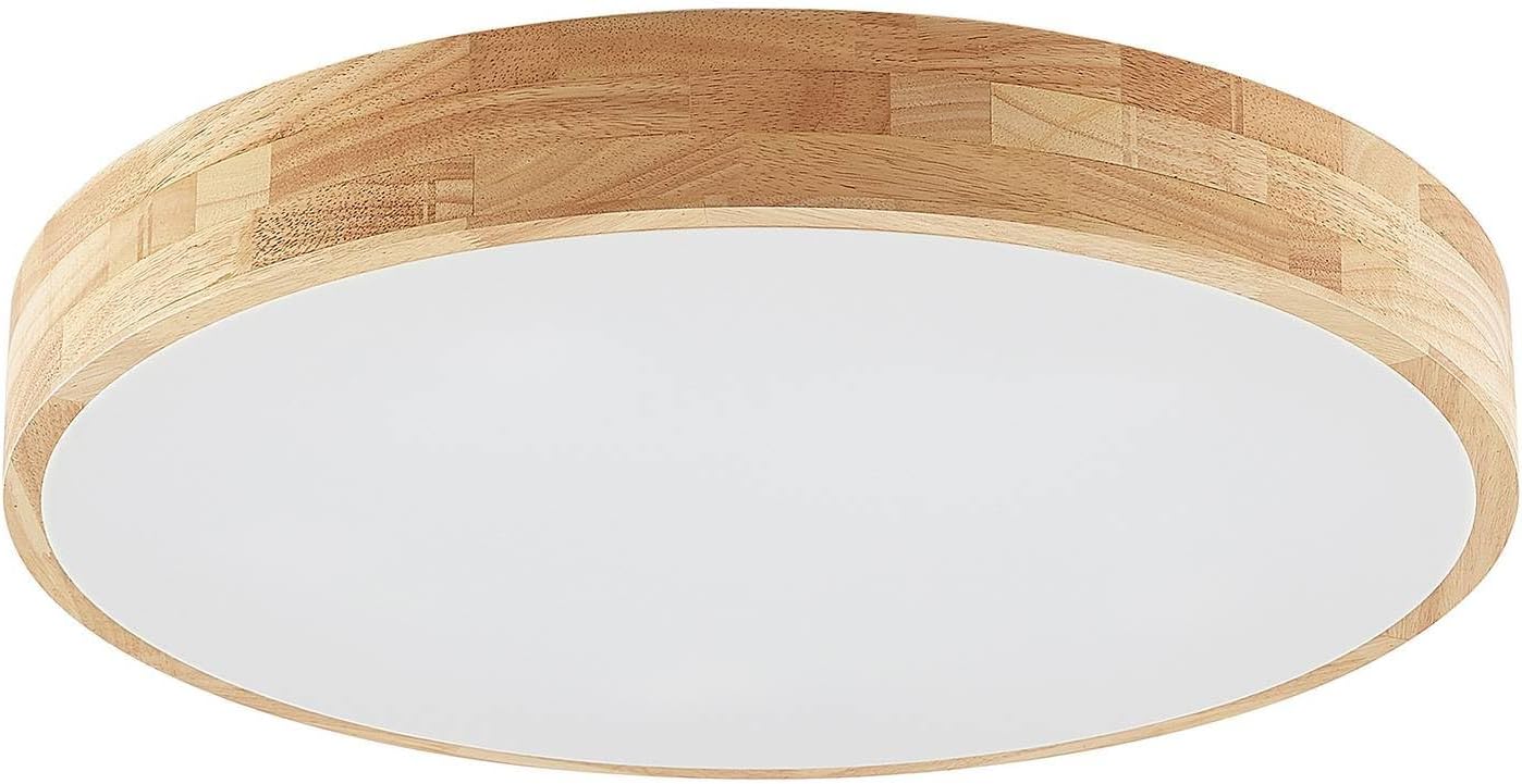 Lindby Deckenlampe Tanju (Landhaus, Vintage Rustikal) aus Holz (5 flammig E27) - Deckenleuchte Lampe Wohnzimmerleuchte