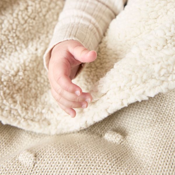 Meyco Wiegdeken Knots Teddy - 75 x 100 cm - Soft Sand