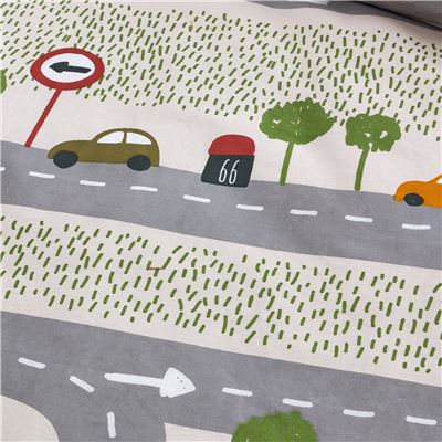 Linge de lit enfant motif circuit de voiture - BECQUET CRÉATION