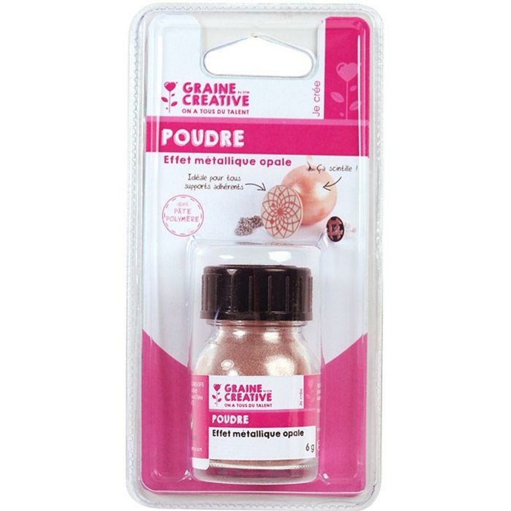 Poudre effet métallique pour pâte polymère - saumon