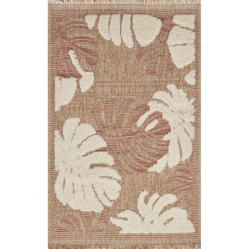 Tapis intérieur extérieur aspect jute terracotta tulum 9062 290 x 200 cm