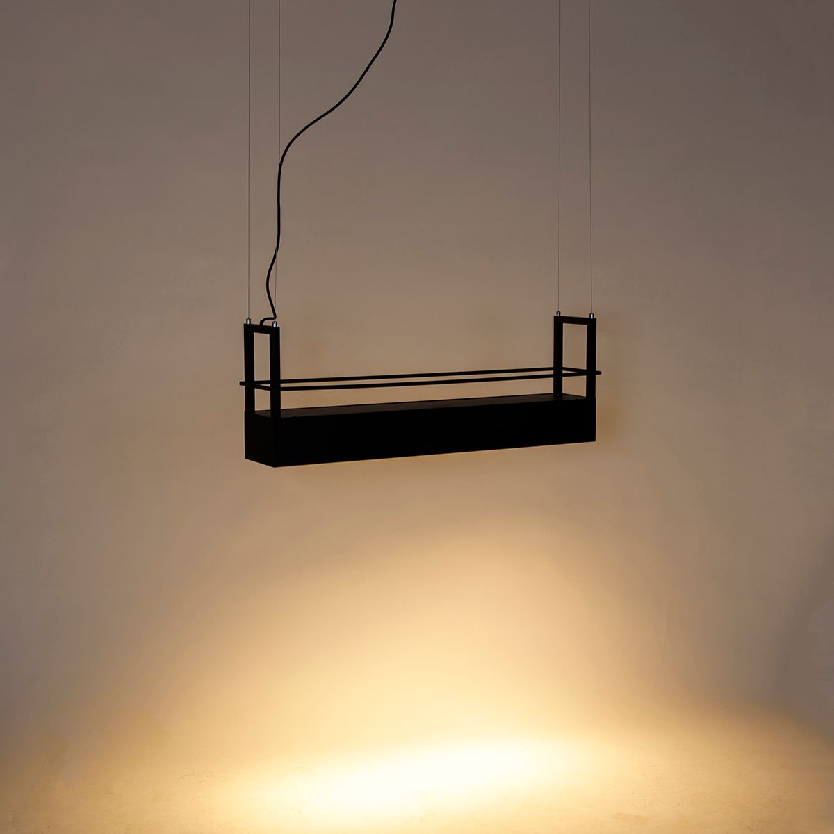 Smart hanglamp zwart met rek incl. 4 Wifi GU10 - Cage Rack