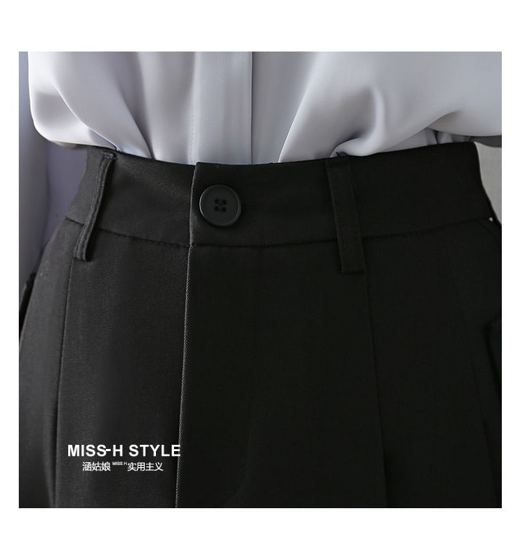Cossita - Hoge taille effen midi geplooide rok