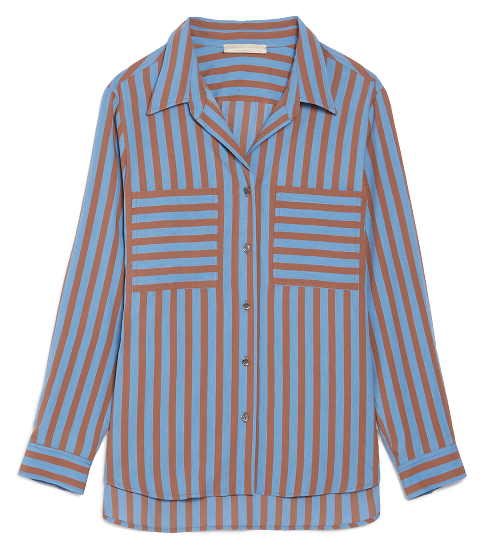DANN - Chemise col classique ample à rayures | Bleu