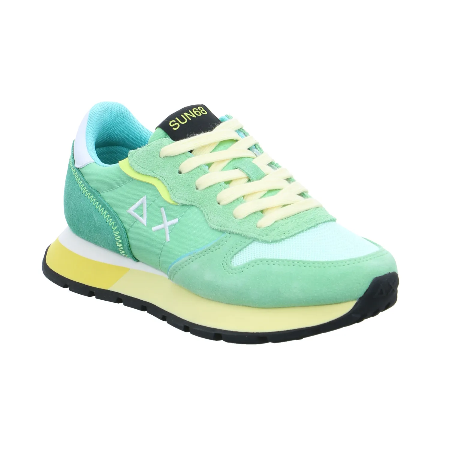 SUN68 Sneaker Grün Leder  mit Wechselfussbett
