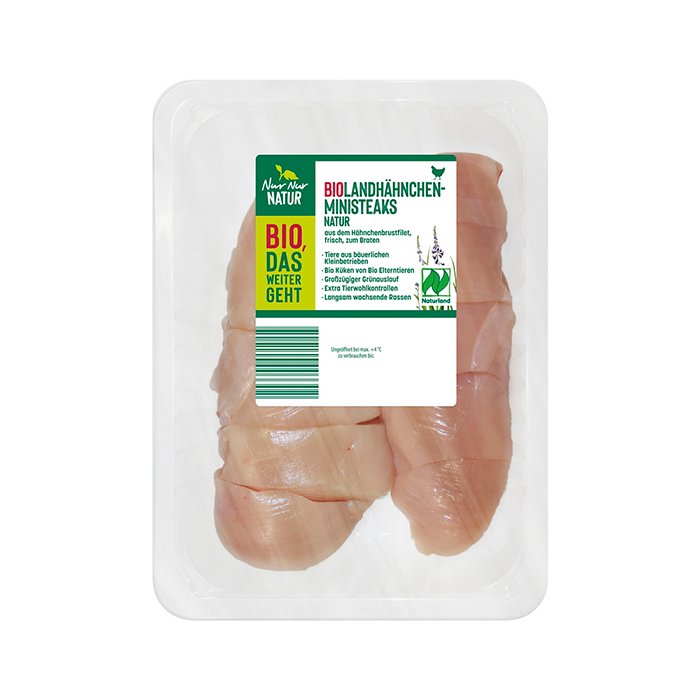 NUR NUR NATUR Bio-Landhähnchen Ministeaks 350 g