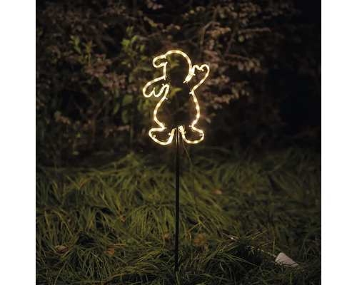 LED Decoratieve Lafiora Kerstmanstaf, 51 stuks, 61,5 cm, Warm Wit, Zwart