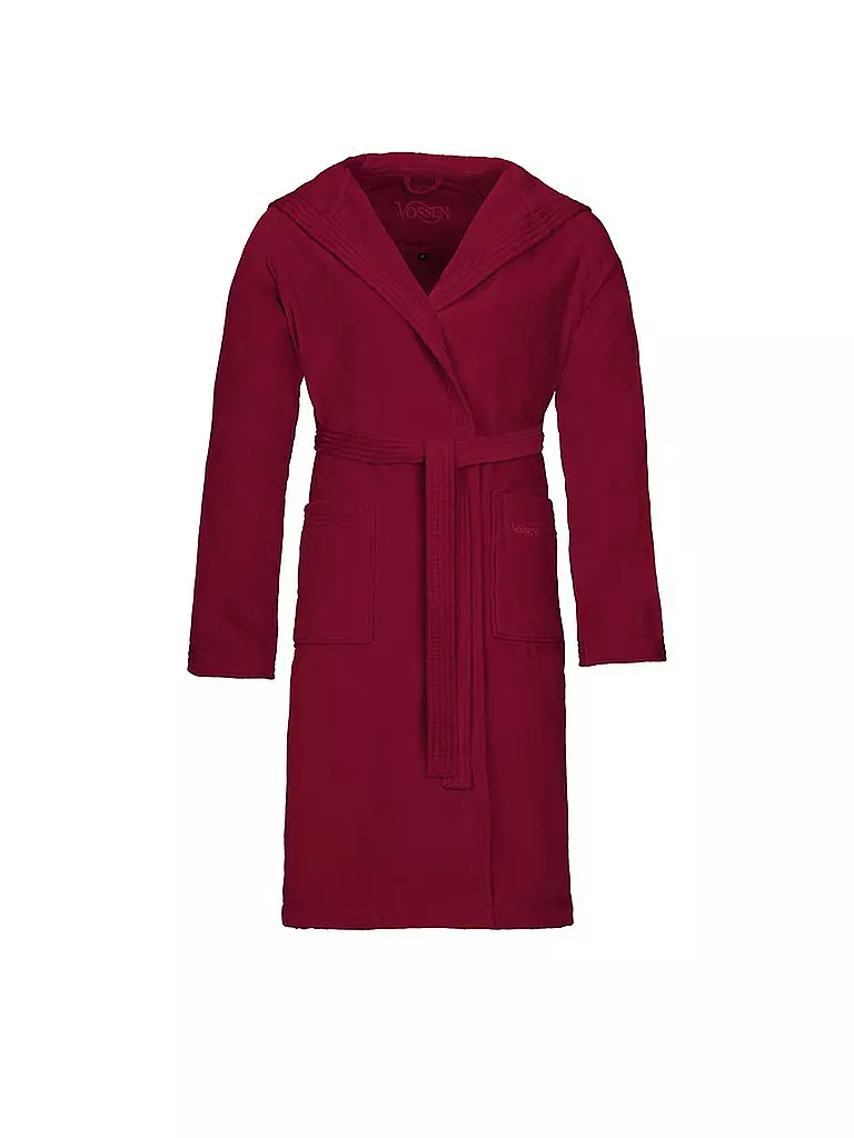 VOSSEN Unisex Bademantel TEXAS Rubin rot