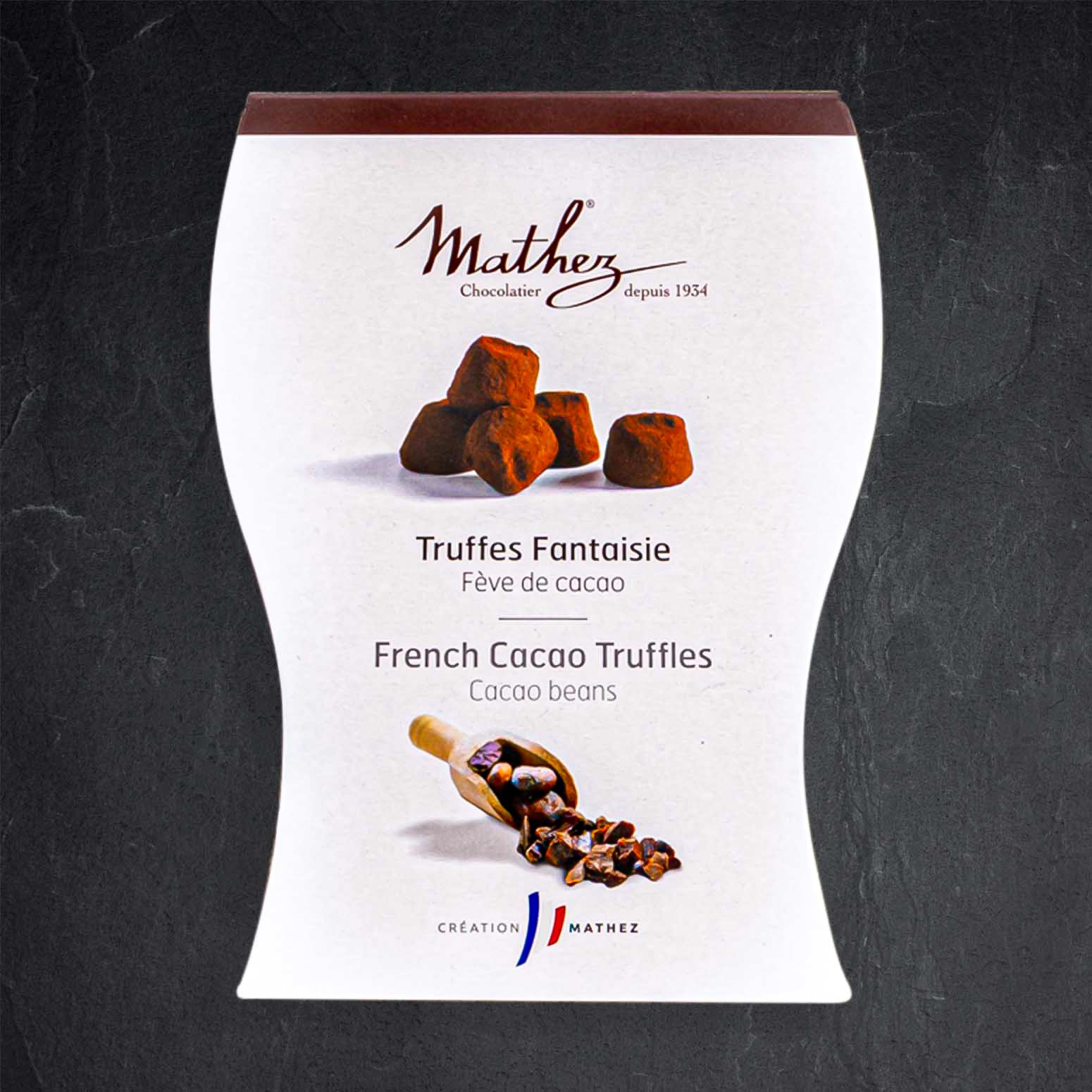 Schokoladentrüffel Truffes Fantaisie mit Kakaobohnensplitter