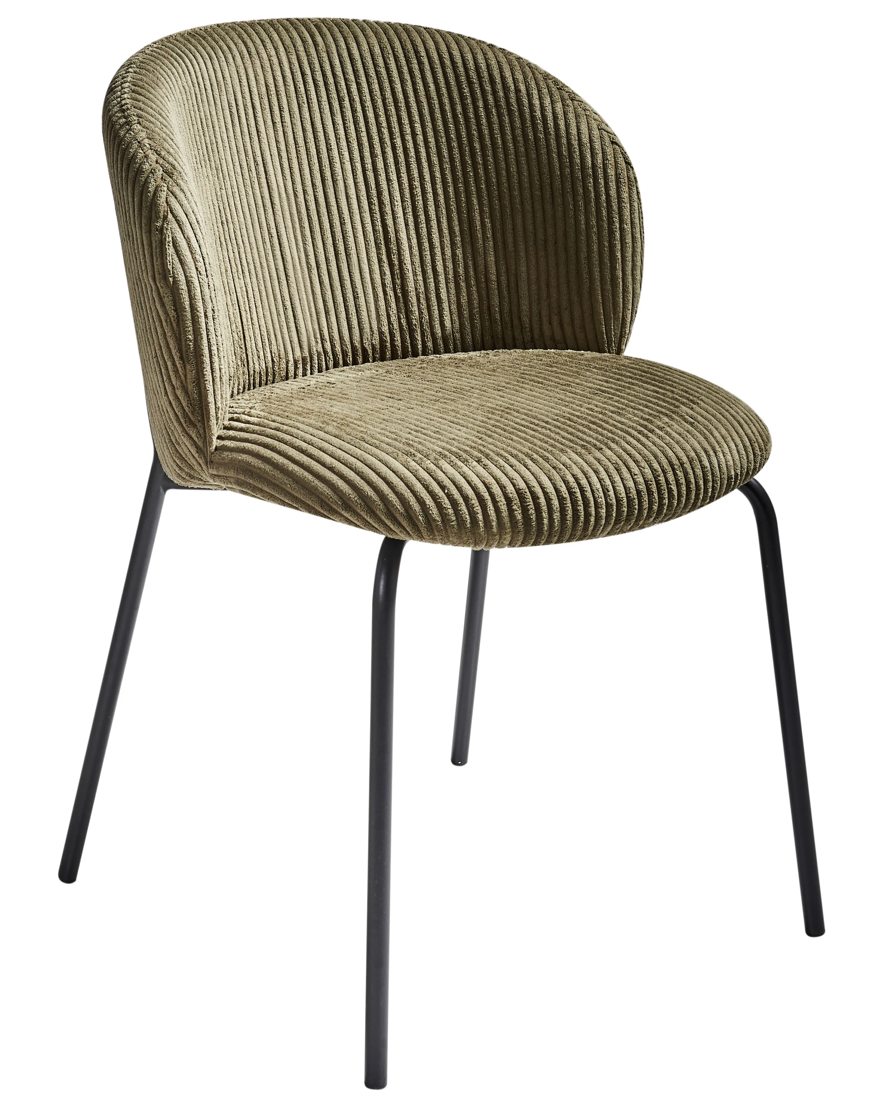 Set van 2 eetkamerstoelen MILES Corduroy Olijfgroen