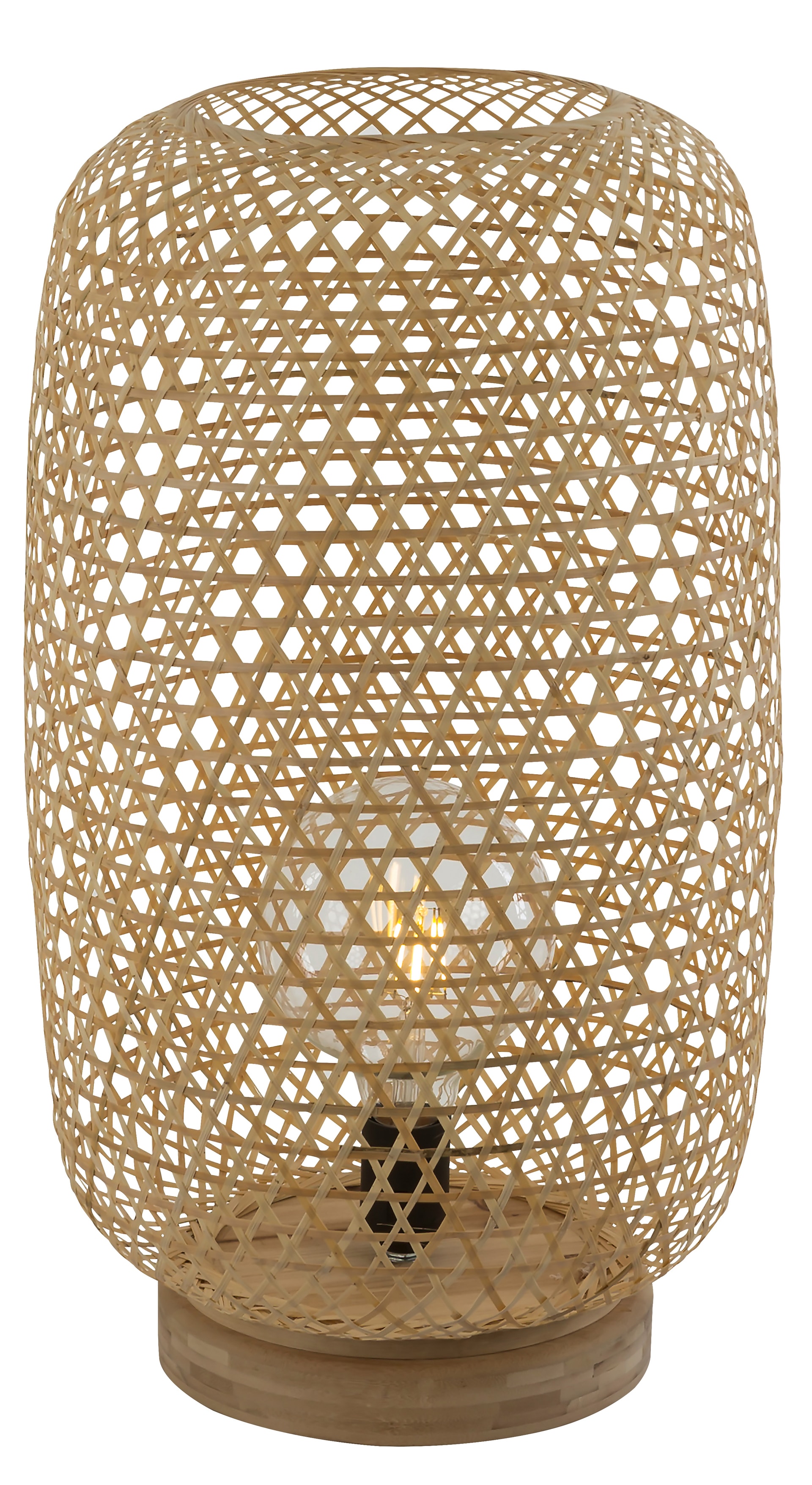 GLOBO Retrofit Tischlampe Mirena Bambus 31x31cm H55cm