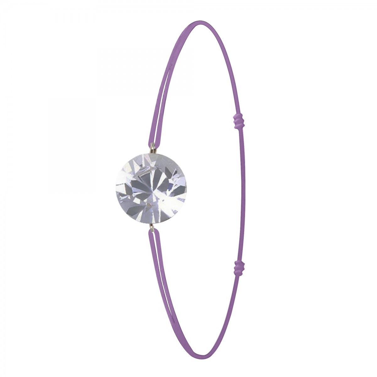 Bracelet élastique violet clair SC Crystal orné de Cristaux scintillants