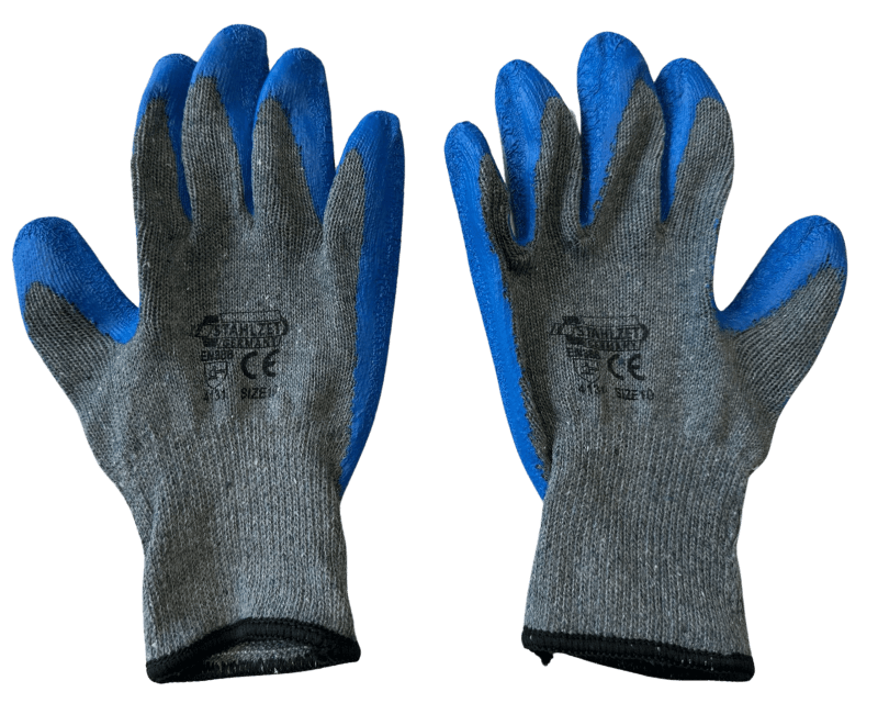 Werkhandschoenen - maat 10 - 250mm - set 12 paar - blauw