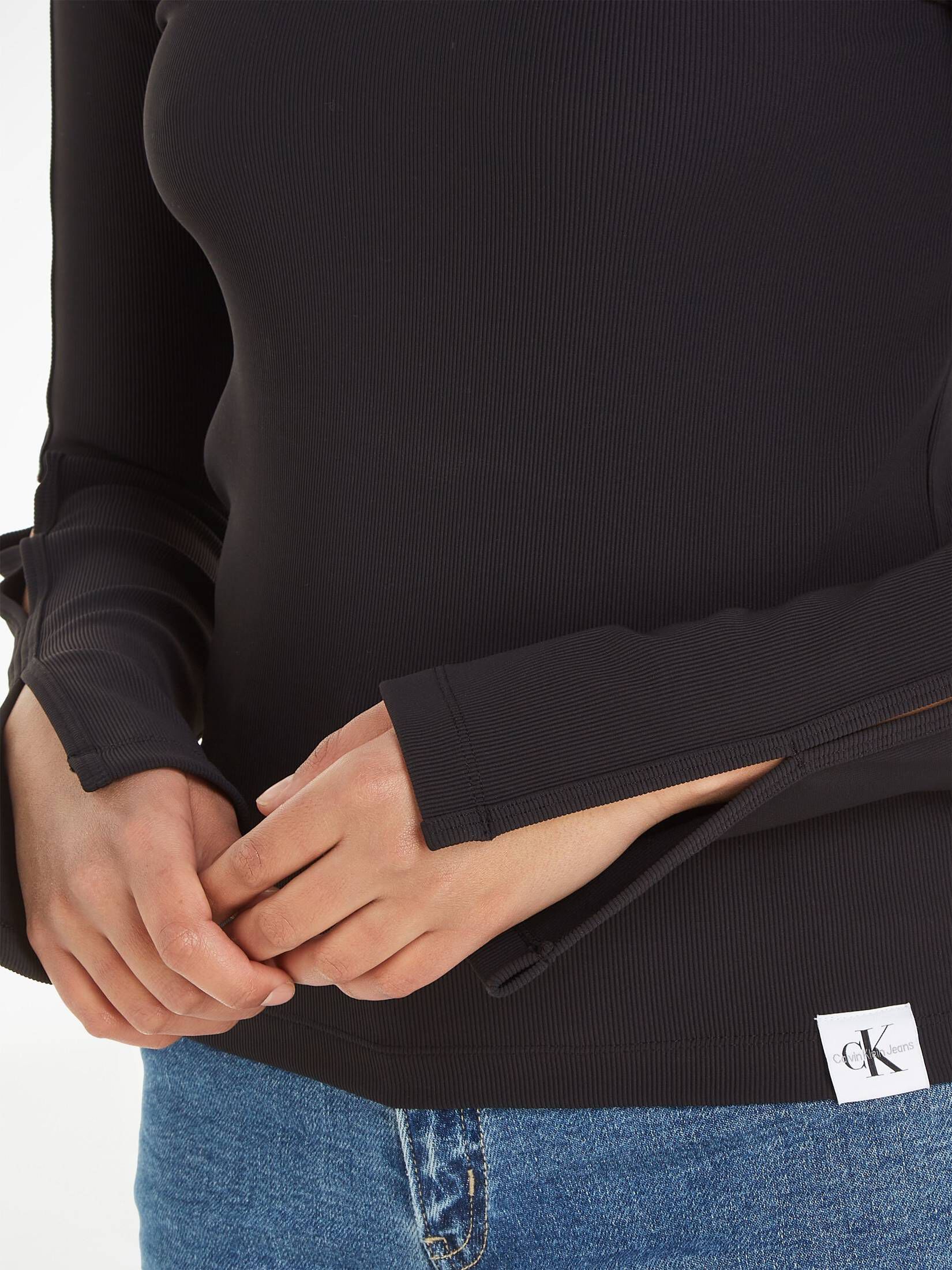 CALVIN KLEIN JEANS| Damen Longsleeve mit Rollkragen