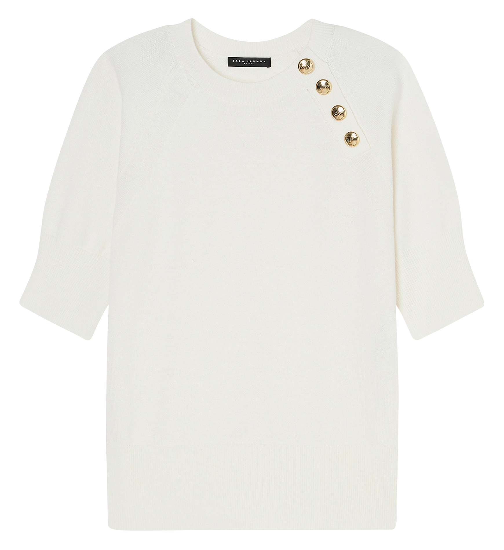 PASTELLE - Pull droit à boutons | Beige