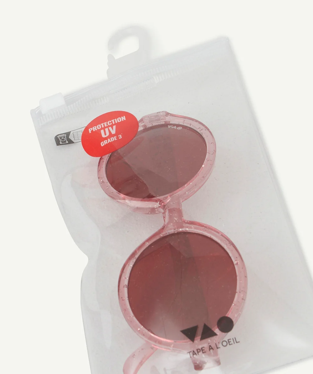 LUNETTES DE SOLEIL FILLE EN PLASTIQUE RECYCLÉ RONDES ET ROSES