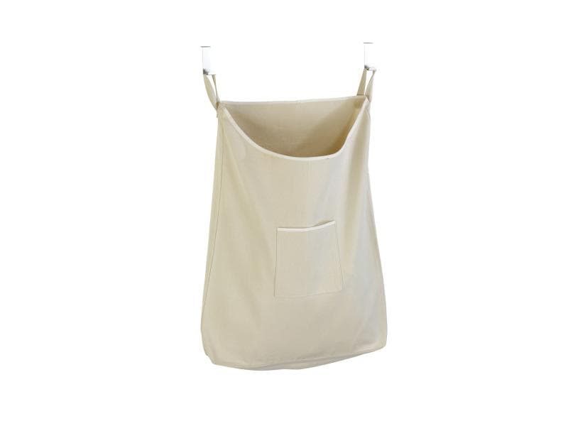 Wenko Wäschesammler Canguro  65 l, Beige/Silber Wäschesack aus hochwertiger Baumwolle