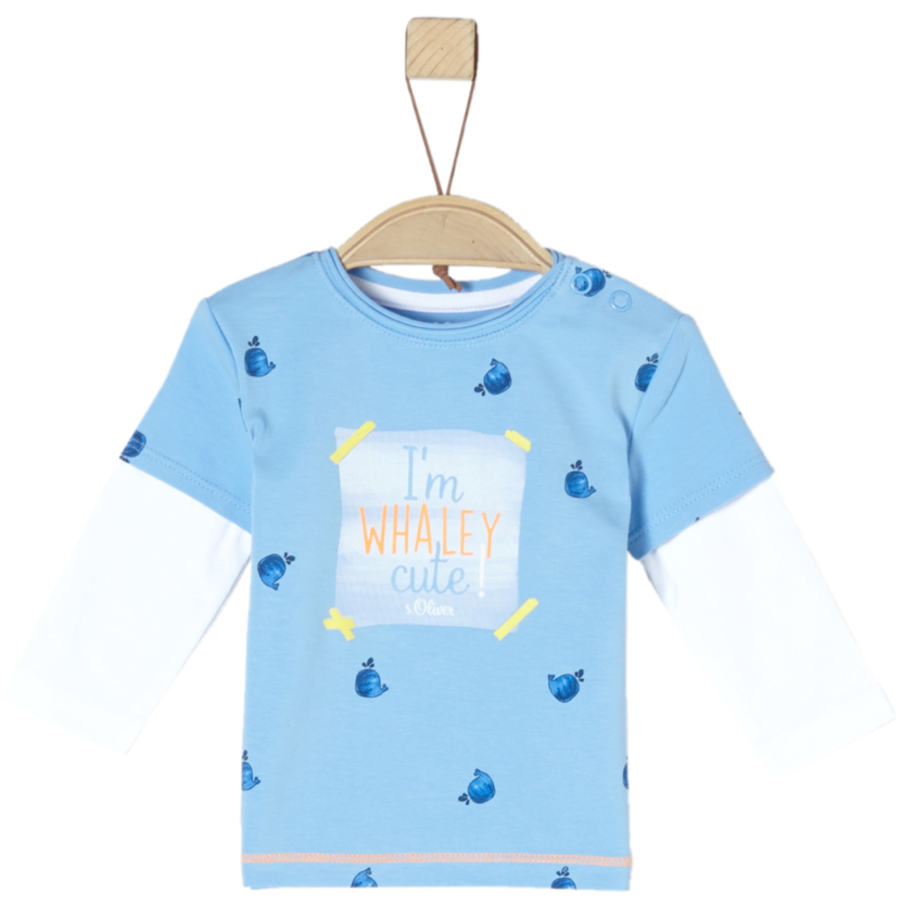 s.Oliver Langarmshirt light blue aop