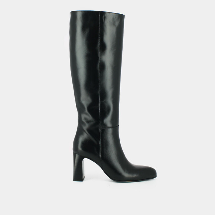 Bottes hautes  en cuir noir